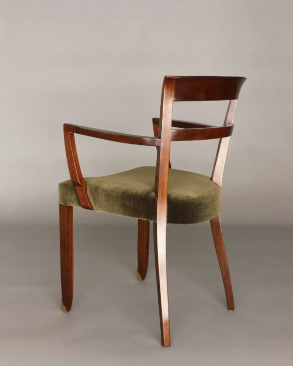 Pair of Fine French Art Deco Mahogany Armchairs by Jules Leleu - Image 8